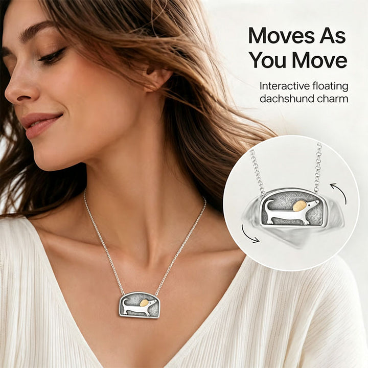 Fun and interactive dachshund pendant necklace