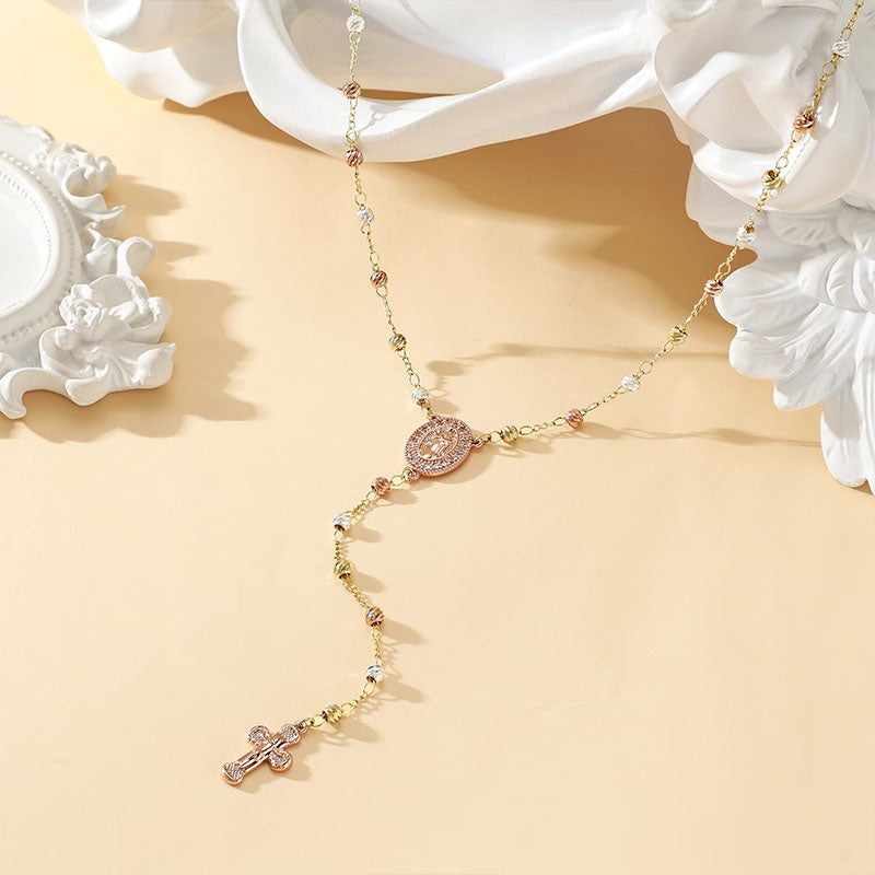 Faith Cross Beaded Pendant Necklace