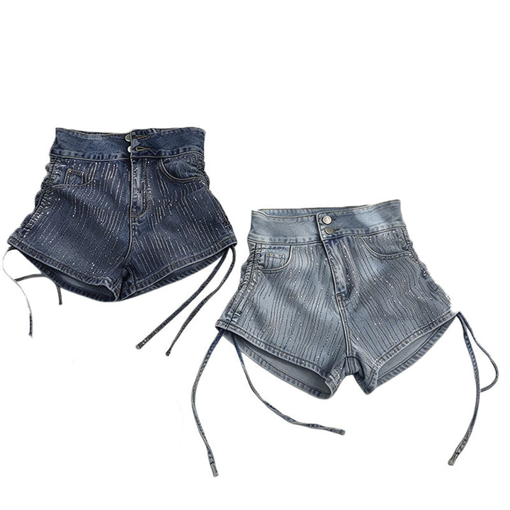 High Waist Hot Drill Jean Shorts
