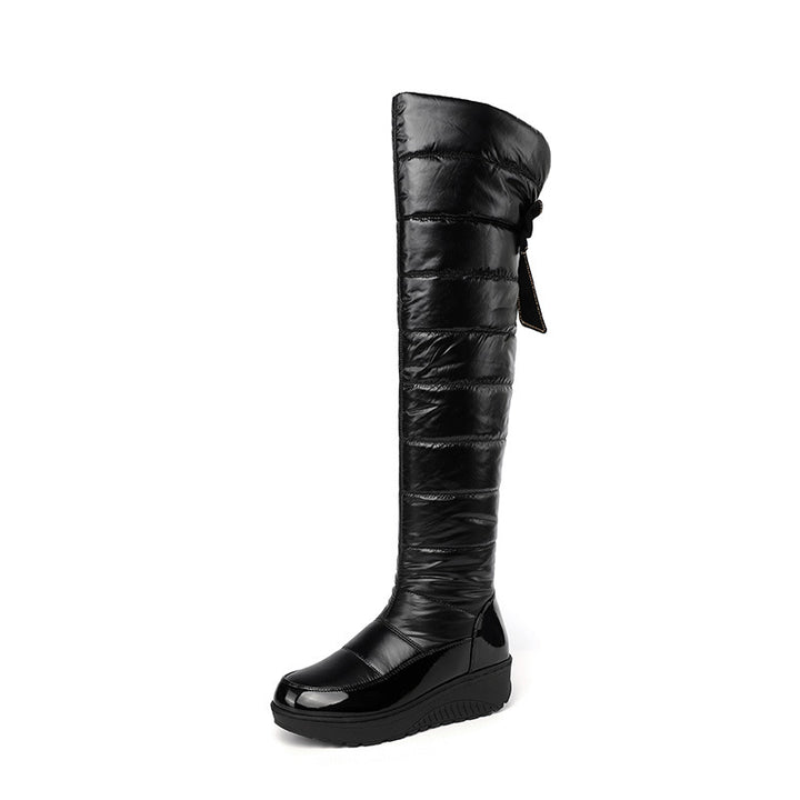 Side-zip thickened high-shaft snow boots