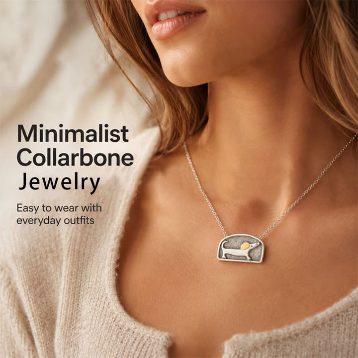 Fun and interactive dachshund pendant necklace