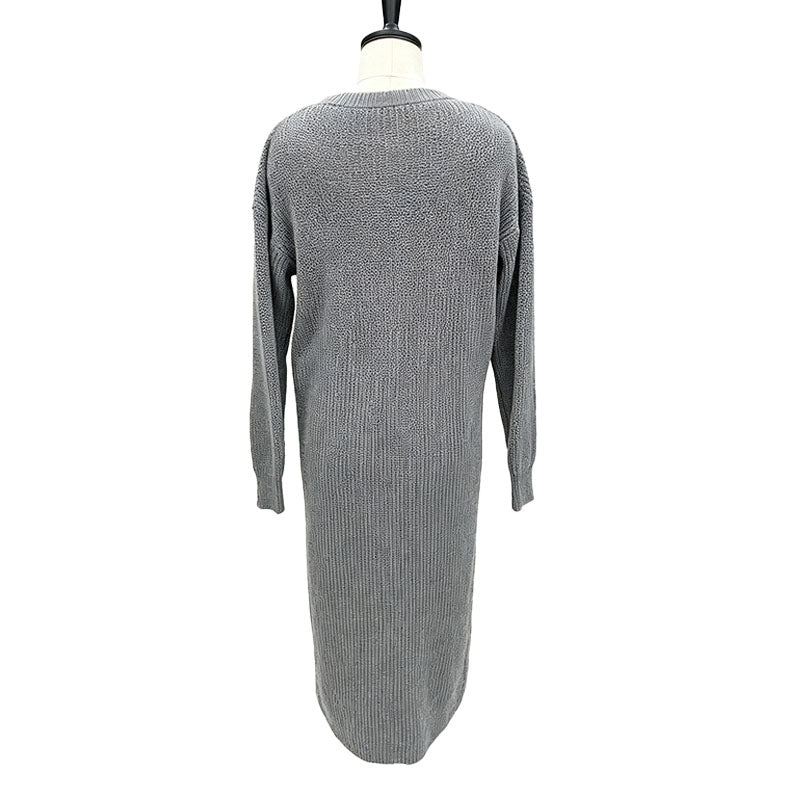 Asymmetrical cross knit dress