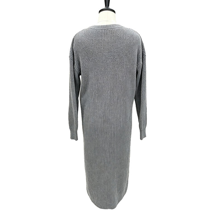 Asymmetrical cross knit dress