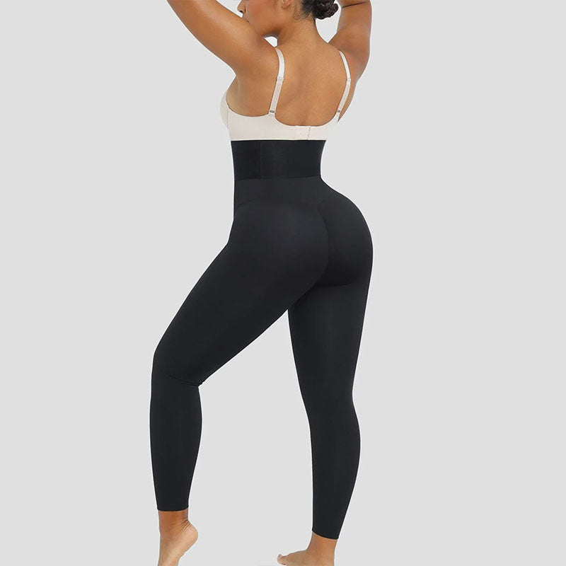 Zipper-waist shaping leggings