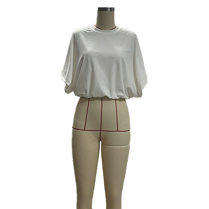 Casual loose-fit crew-neck short-sleeve top