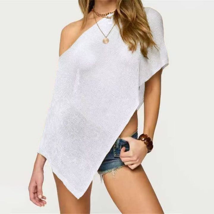 Asymmetrical Knit Shawl Cover up