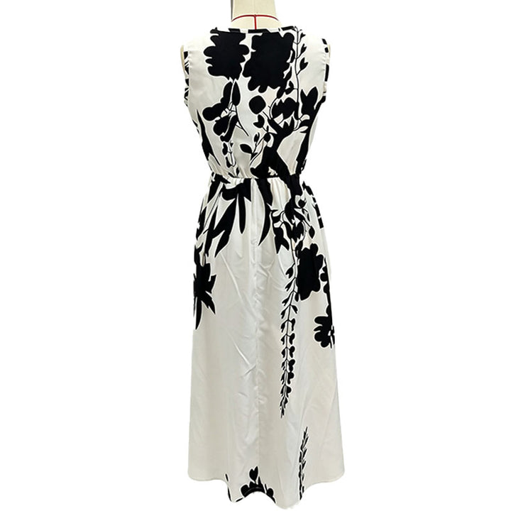 V-neck sleeveless floral dress