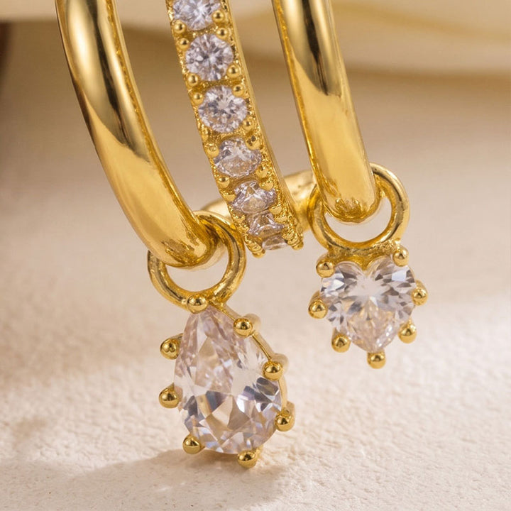 Exquisite multi-layered curved drop earrings