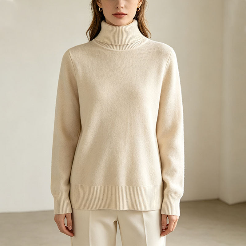 Fleece-lined high-neck knit top