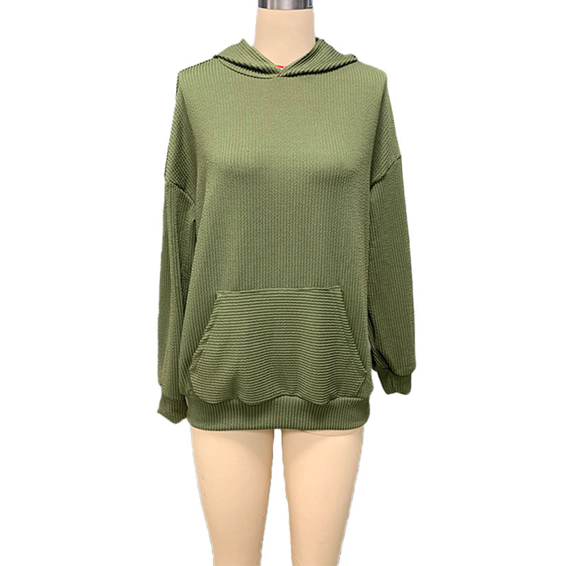 Casual drop-shoulder hoodie
