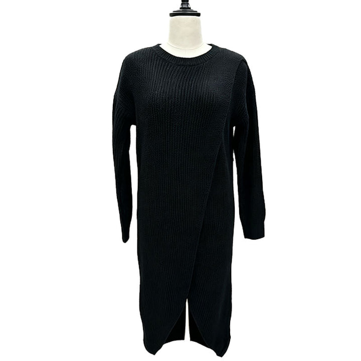 Asymmetrical cross knit dress