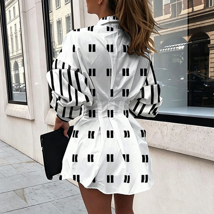 Waist-cinching collared shirt dress