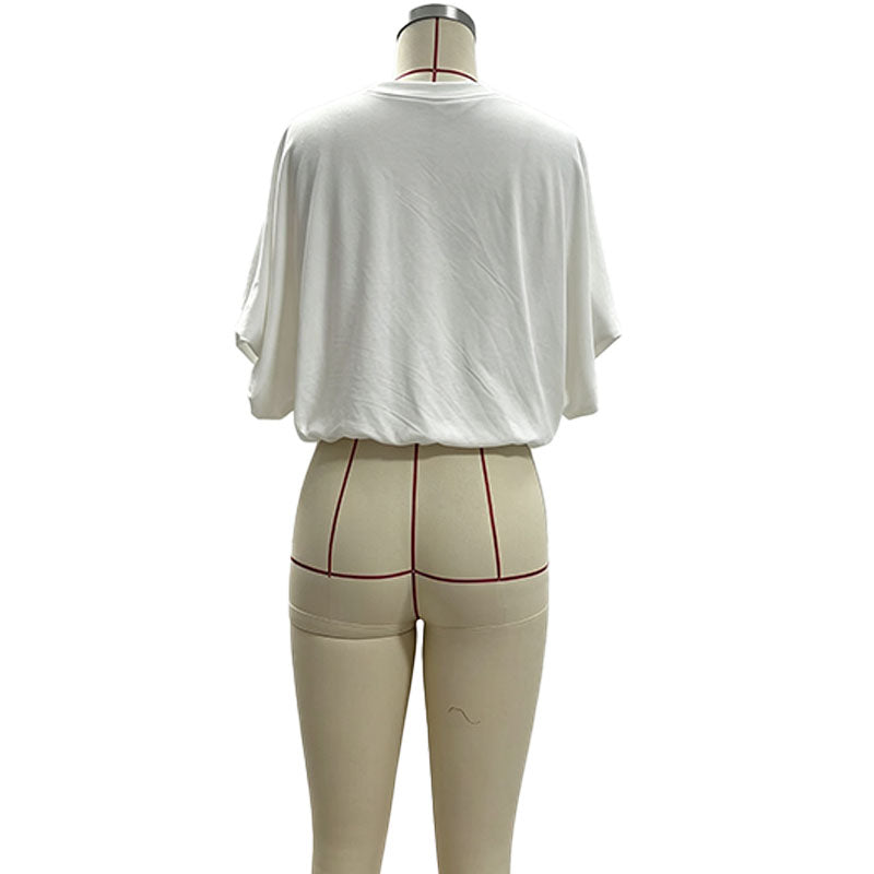 Casual loose-fit crew-neck short-sleeve top