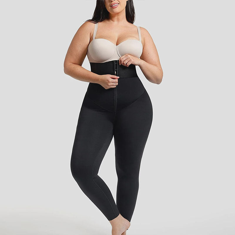 Zipper-waist shaping leggings