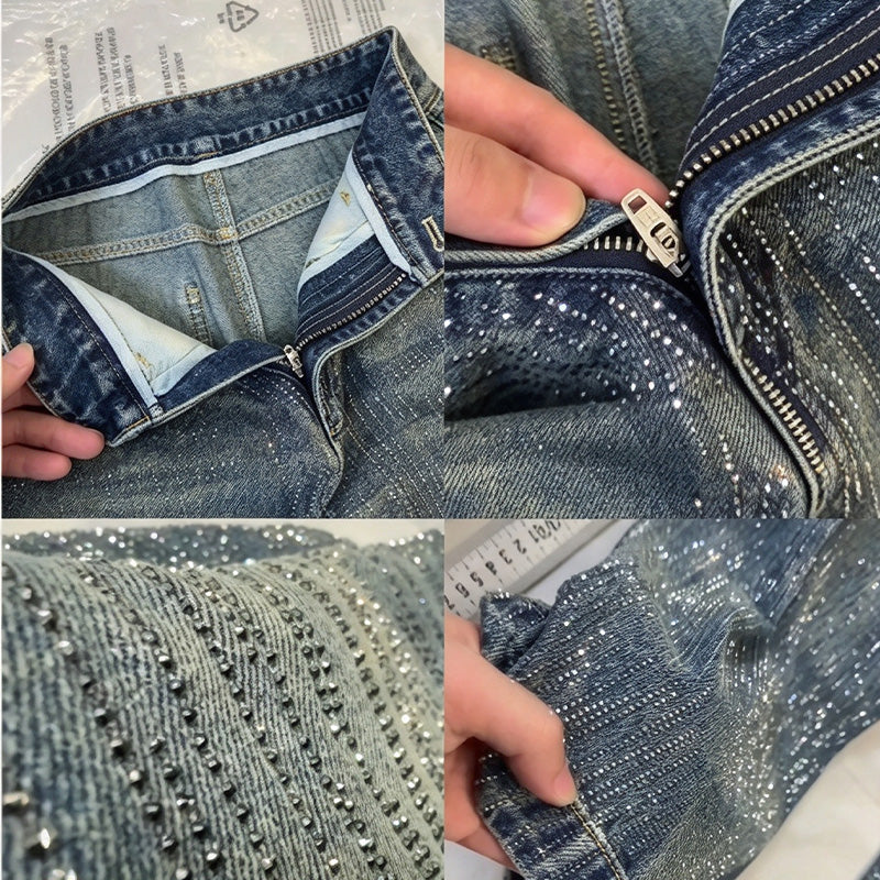 Vintage Wash Sparkle Denim Pants