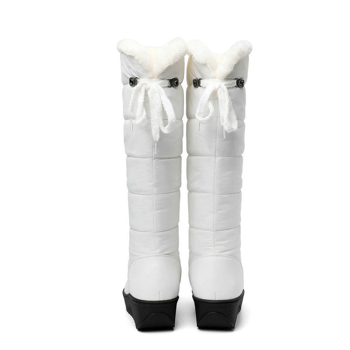 Thick-soled, warm, over-the-knee snow boots