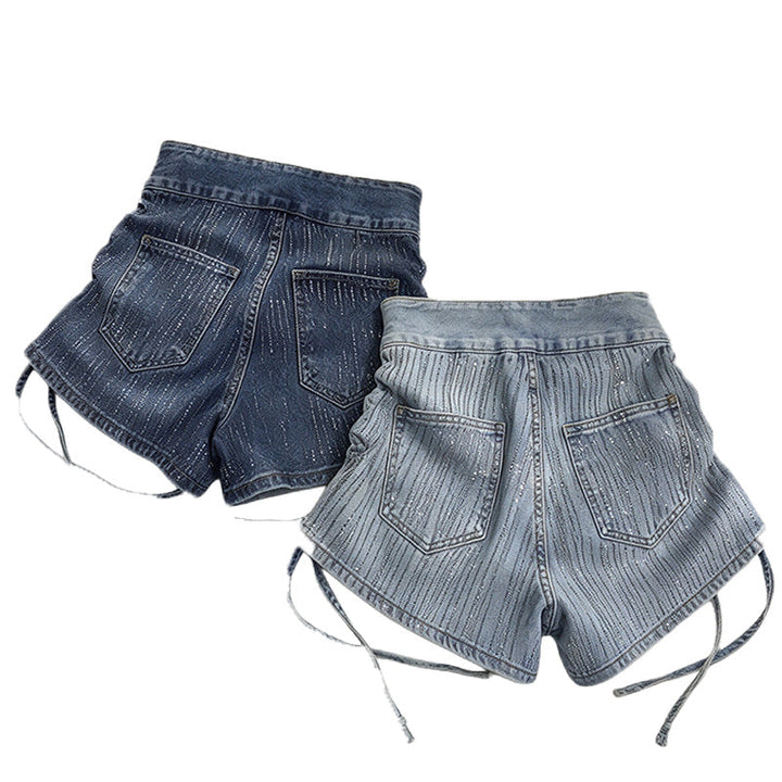 High Waist Hot Drill Jean Shorts