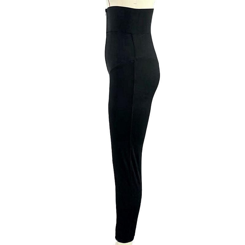 Zipper-waist shaping leggings