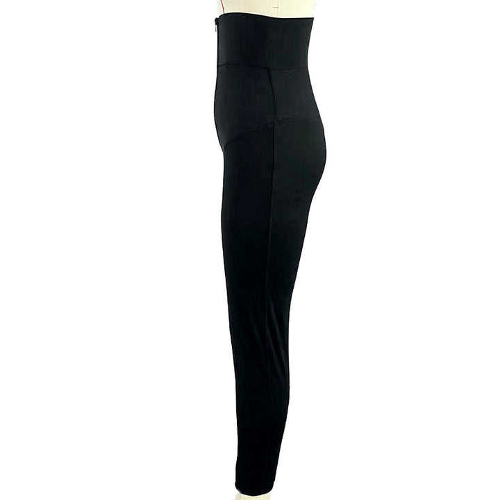 Zipper-waist shaping leggings