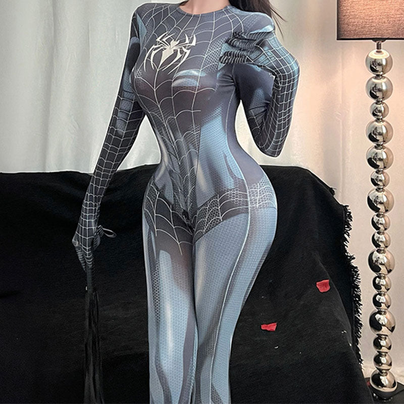 Spiderweb-print bodysuit