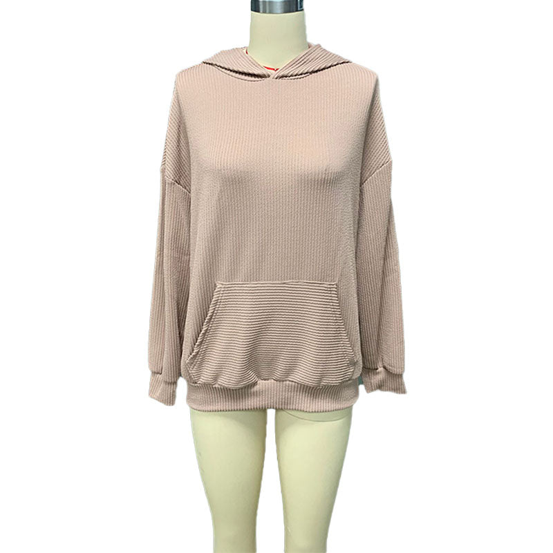 Casual drop-shoulder hoodie