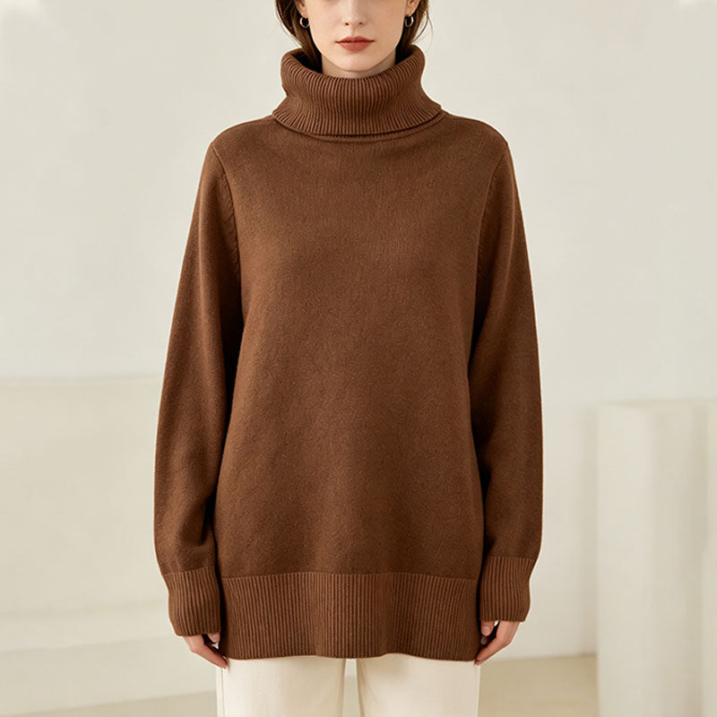Fleece-lined high-neck knit top