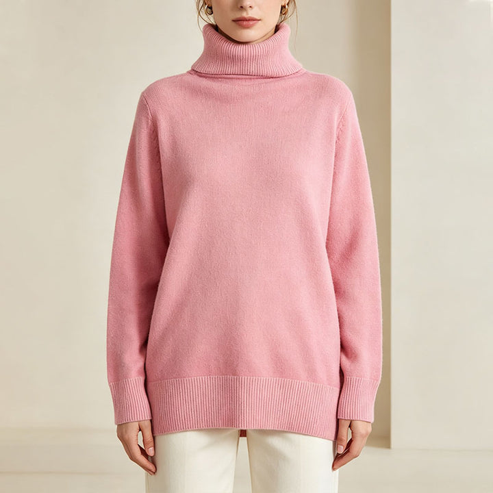 Fleece-lined high-neck knit top