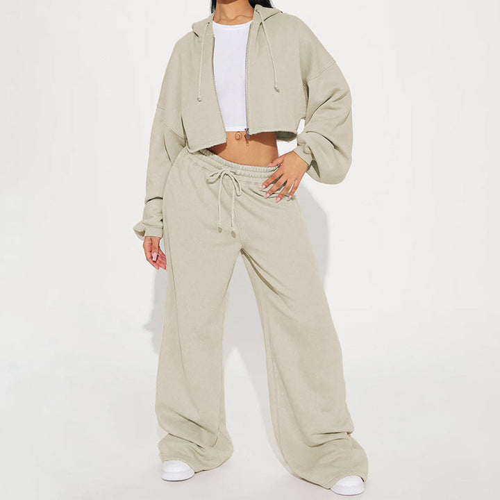 Loose-fit casual hoodie and sweatpants set