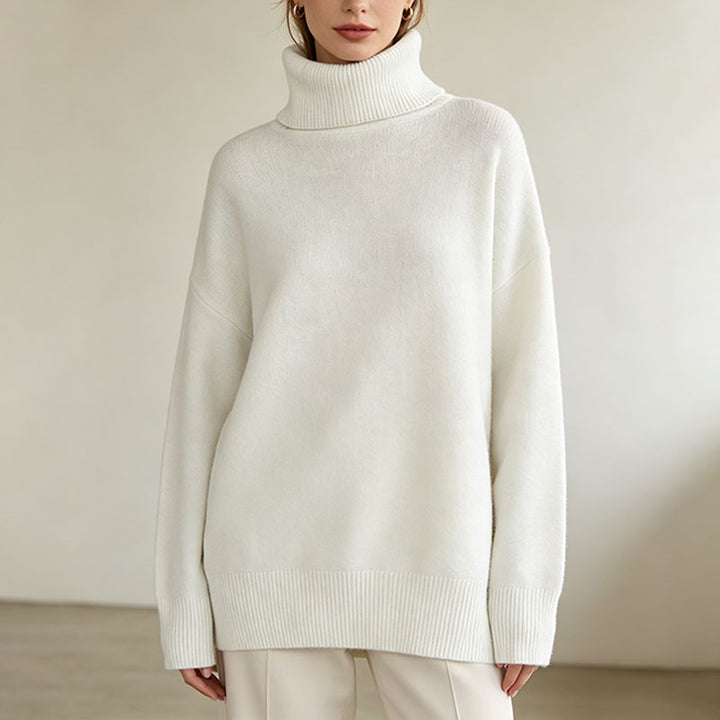 Fleece-lined high-neck knit top