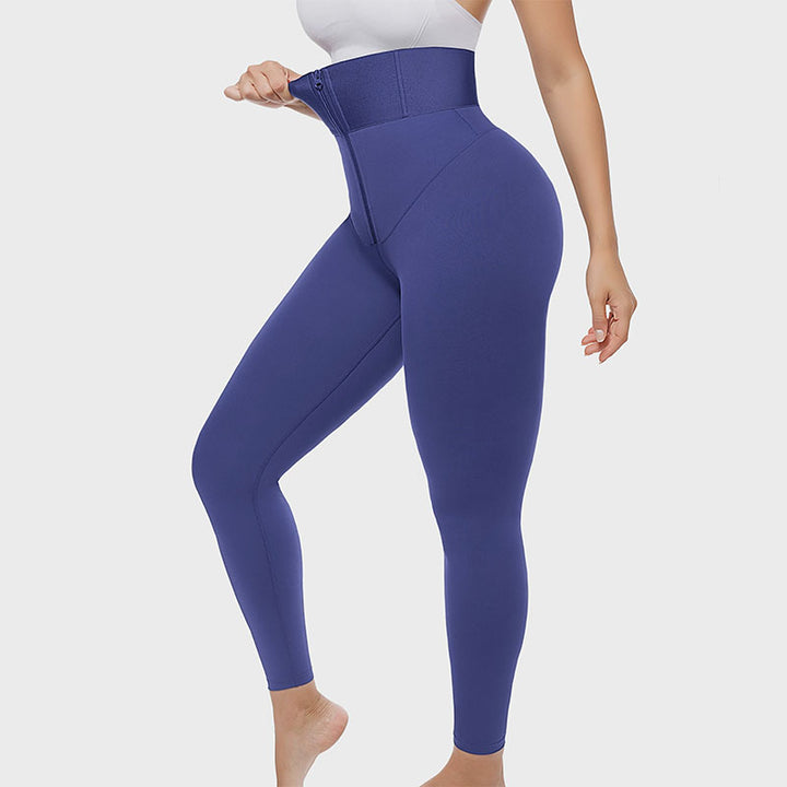 Zipper-waist shaping leggings