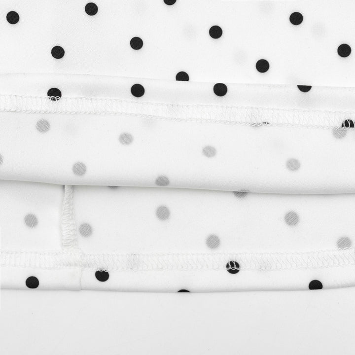 Elegant Polka-Dot Print Round-Neck Maxi Dress