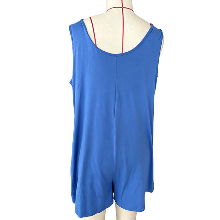Loose sleeveless pocket jumpsuit