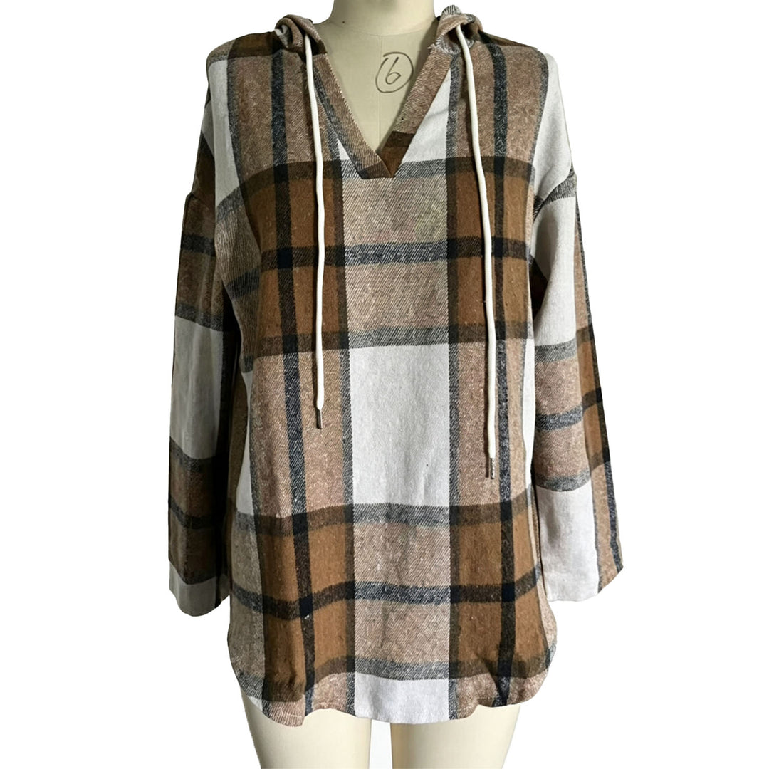 Casual Plaid Long-Sleeve Hoodie