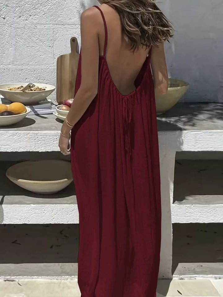 Midnight Whisper Backless Lounge Dress