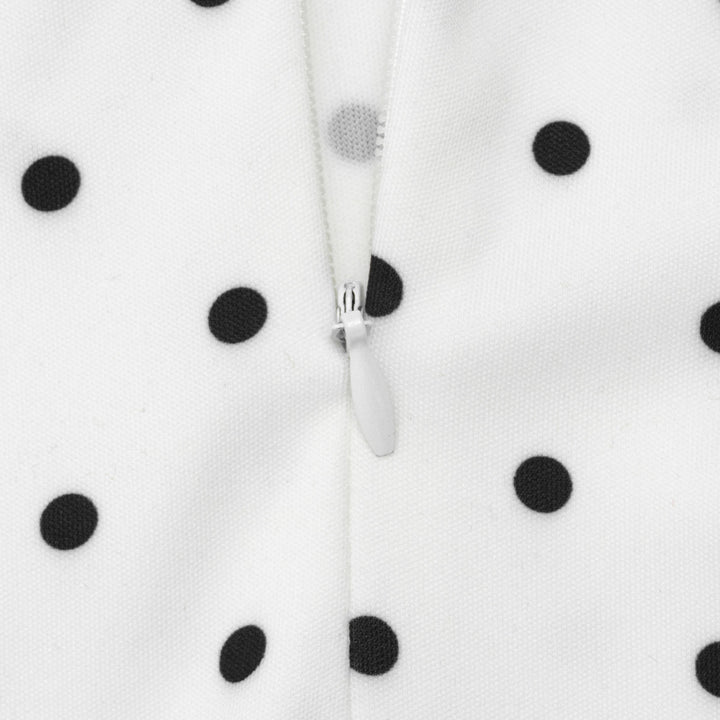 Elegant Polka-Dot Print Round-Neck Maxi Dress