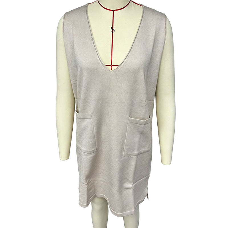 Loose V-neck pinafore dress