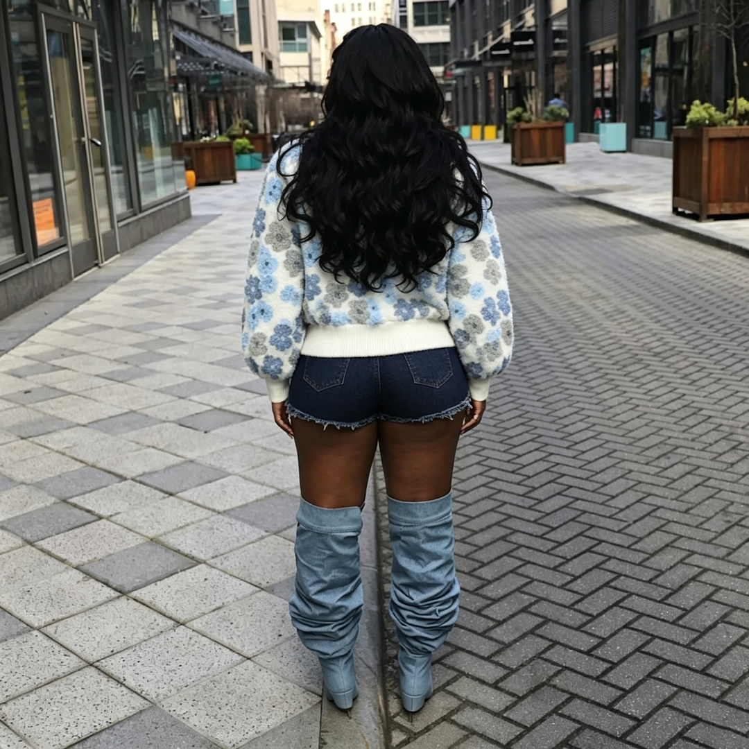 Button‑Up Floral Bomber Outerwear