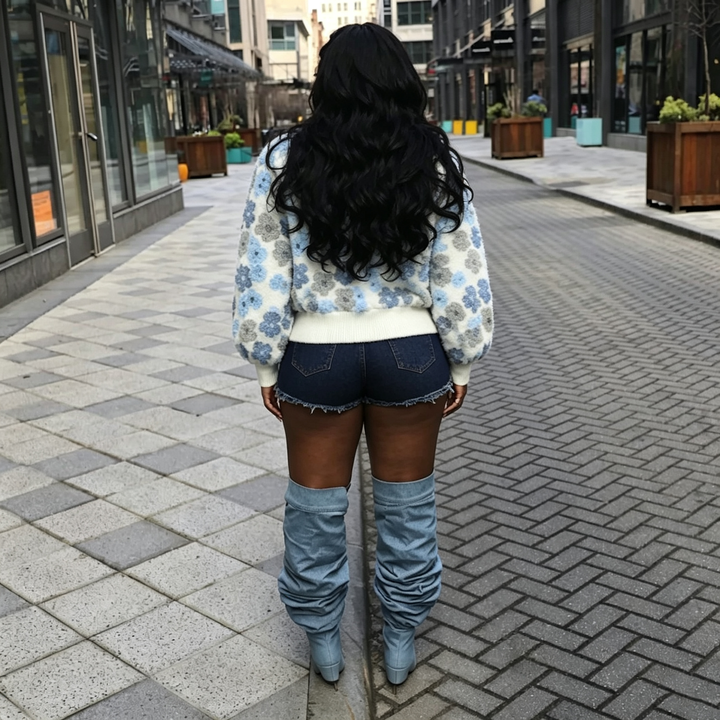 Button‑Up Floral Bomber Outerwear