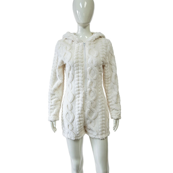 Cute bear pattern plush romper loungewear