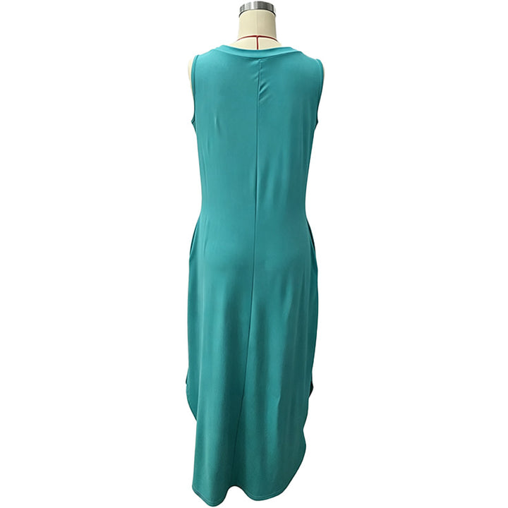 Casual sleeveless V-neck long dress