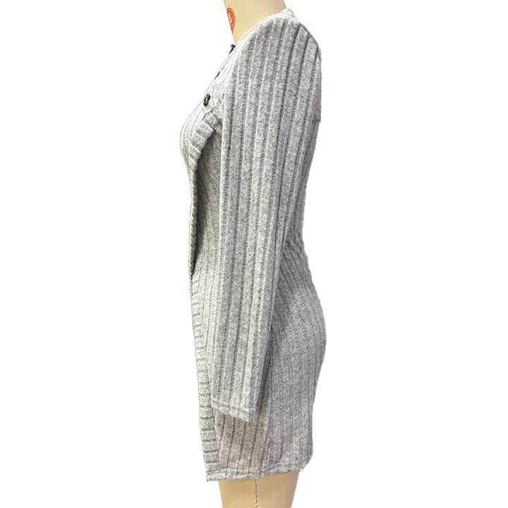 Button Decor Asymmetric Split Hem Tunic