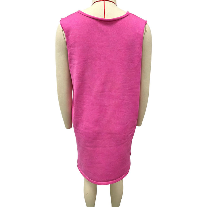 Loose V-neck pinafore dress