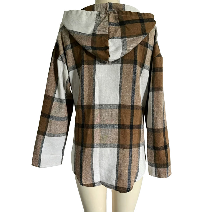 Casual Plaid Long-Sleeve Hoodie