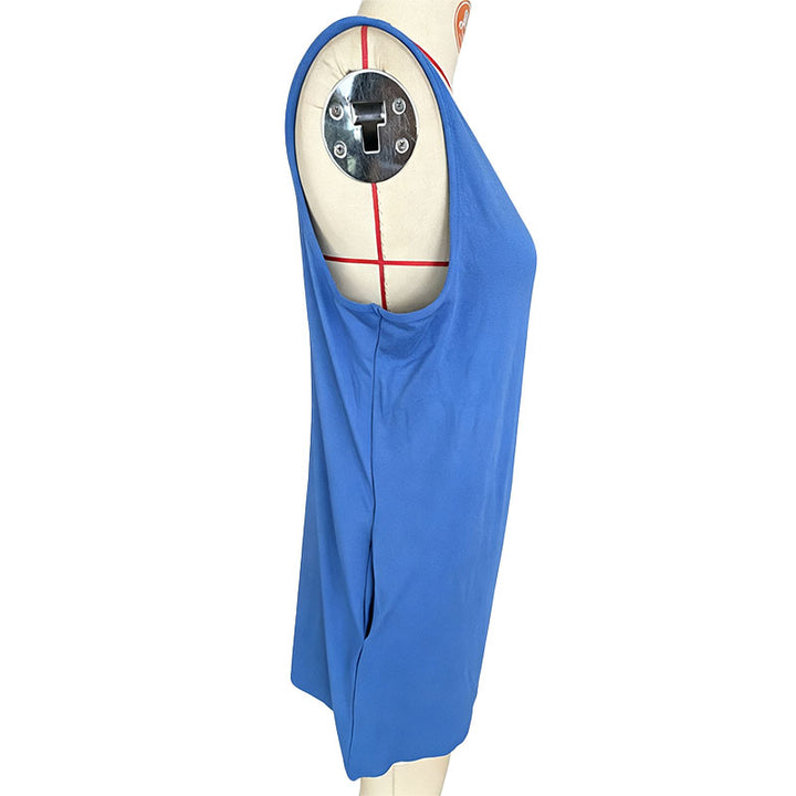 Loose sleeveless pocket jumpsuit