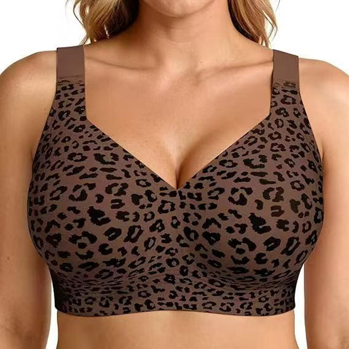 High-support, wide-strap, wire-free bra