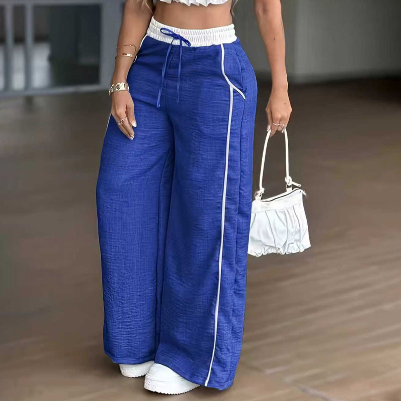 High-waisted patch pocket straight-leg pants