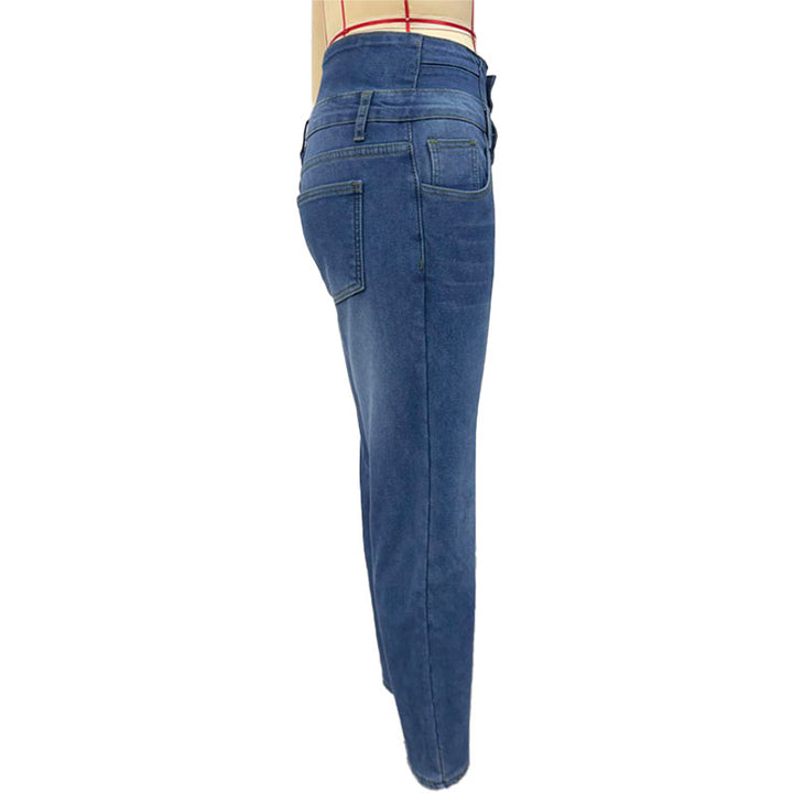 High-waisted fleece-lined skinny jeans