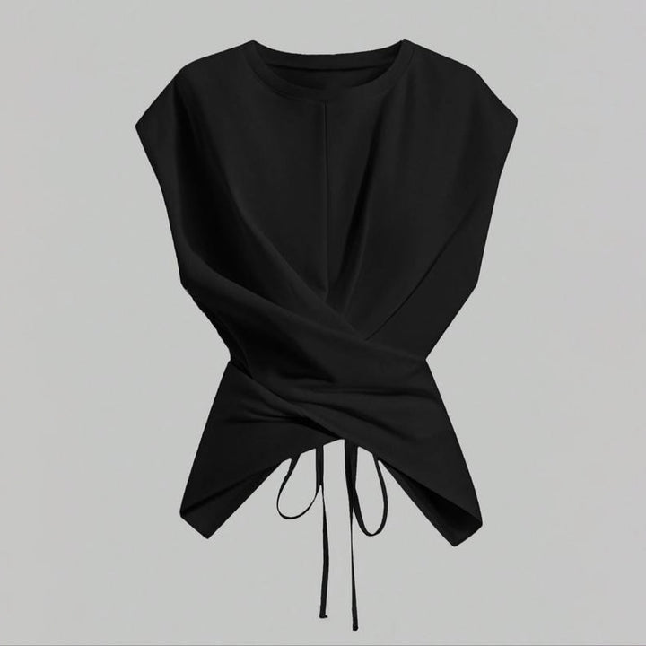 Casual crossover wrap sleeveless top