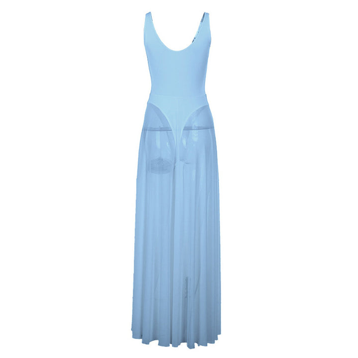 Metal Ring Mesh Long Dress