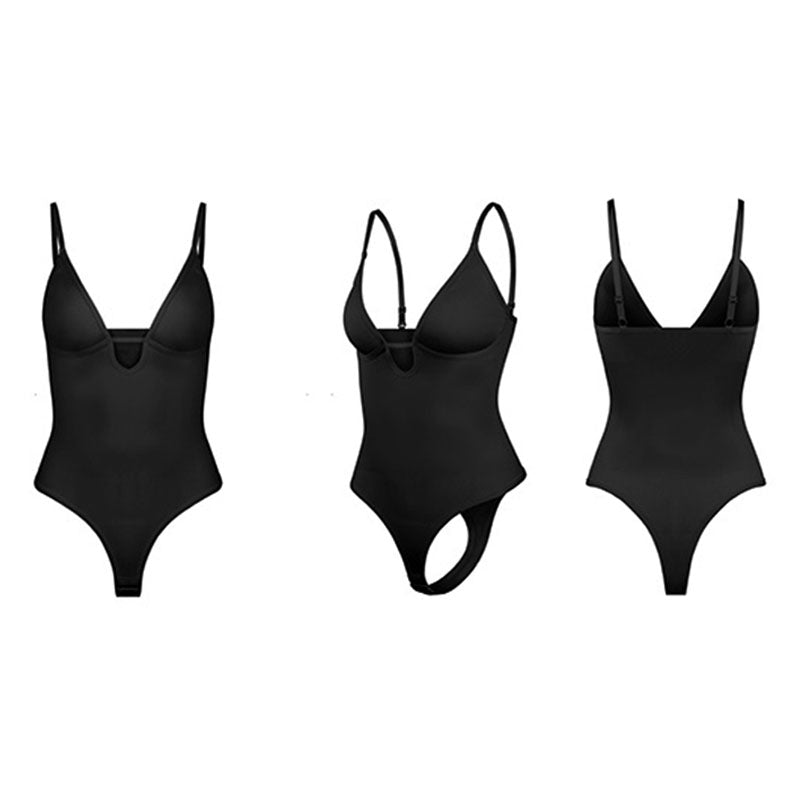 Deep-V Cut-Out Shaping Bodysuit